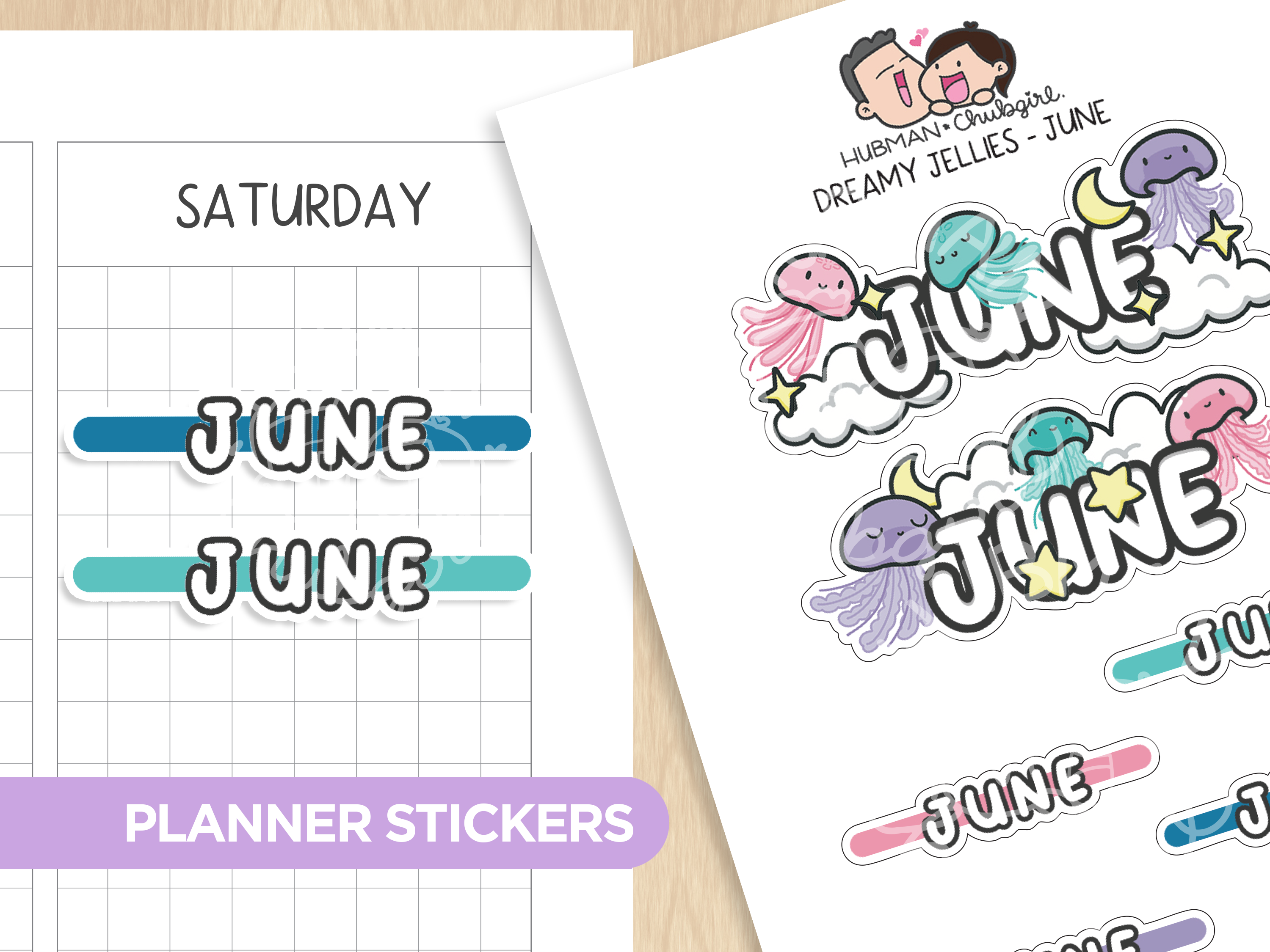 Dreamy Jellies Month Planner Stickers