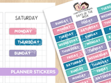 Days of the Week - Dreamy Jellies Planner Stickers