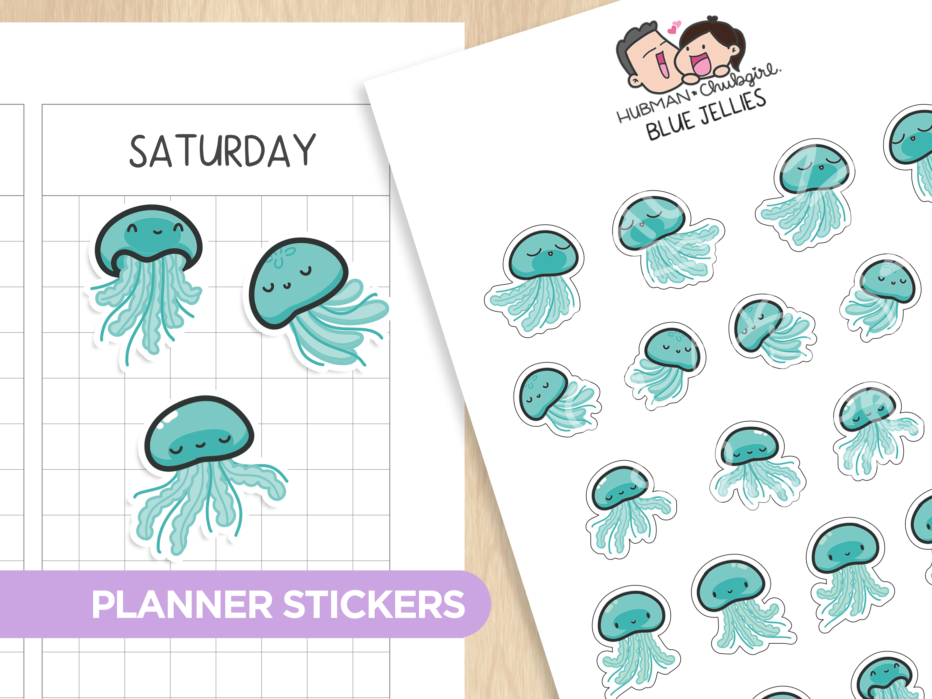 Blue Jellies Planner Stickers