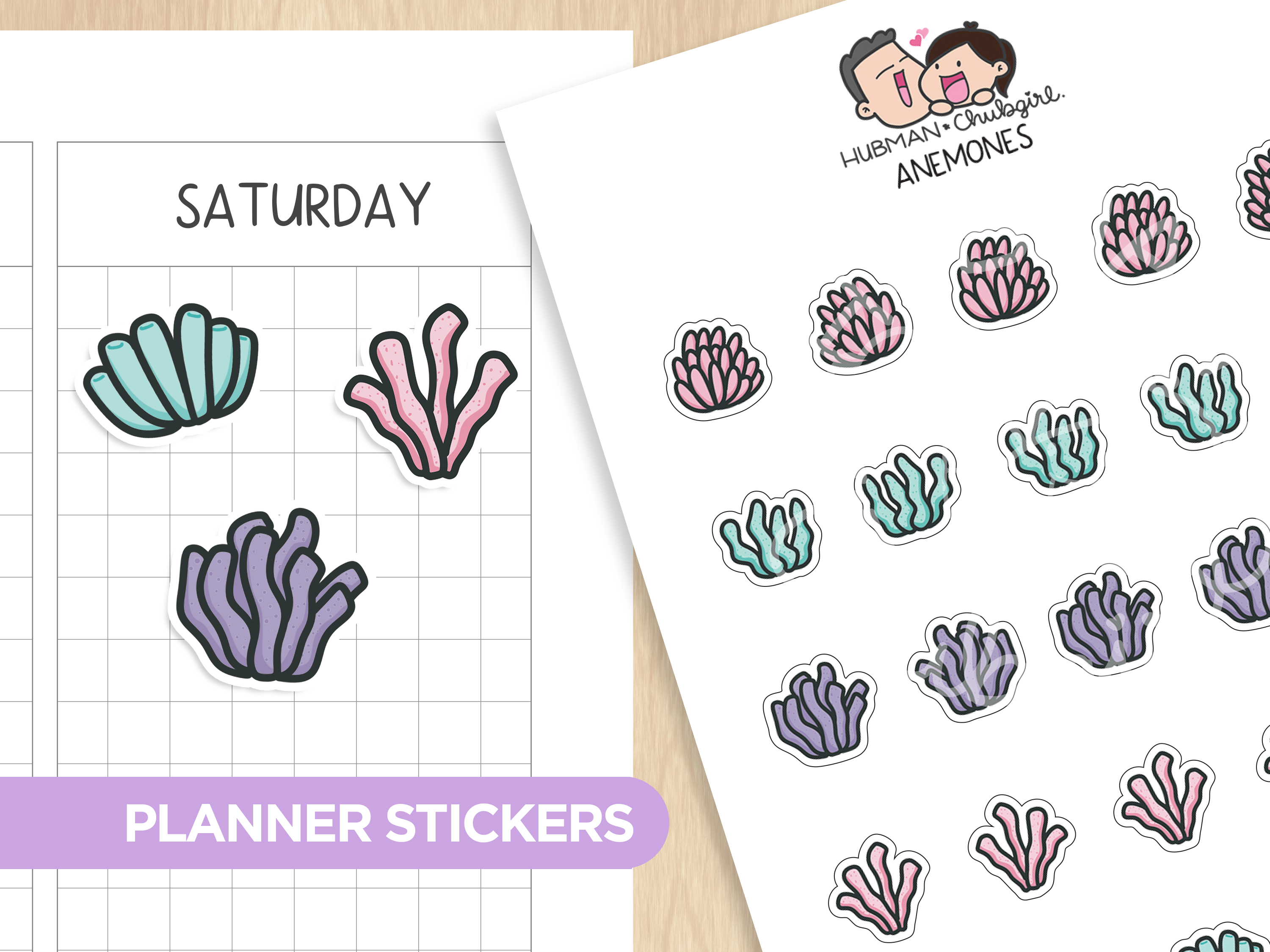 Anemones Planner Stickers
