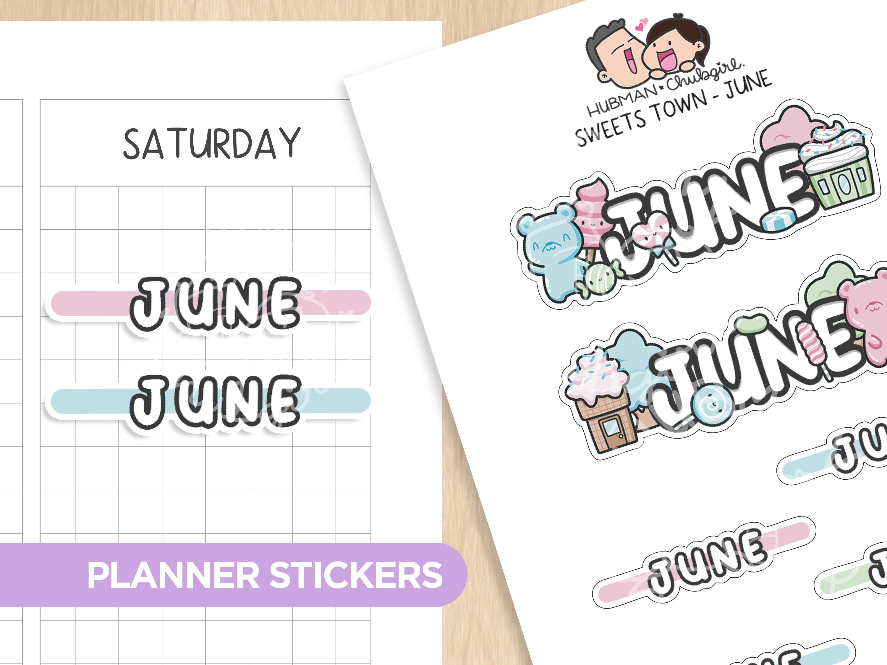 Sweets Town Month Planner Stickers