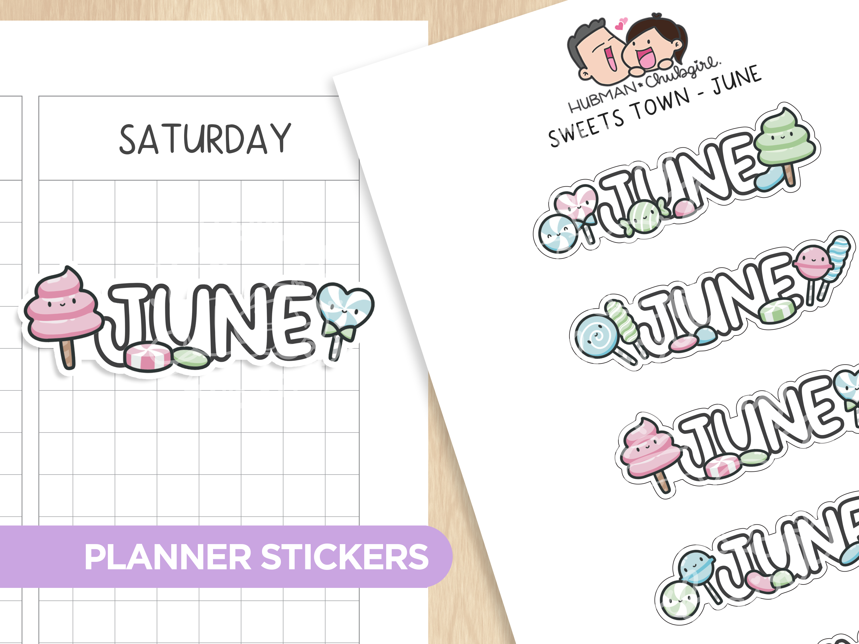 Sweets Town - Months 2 Planner Stickers
