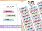 Days of the Week - Sweets Town Planner Stickers