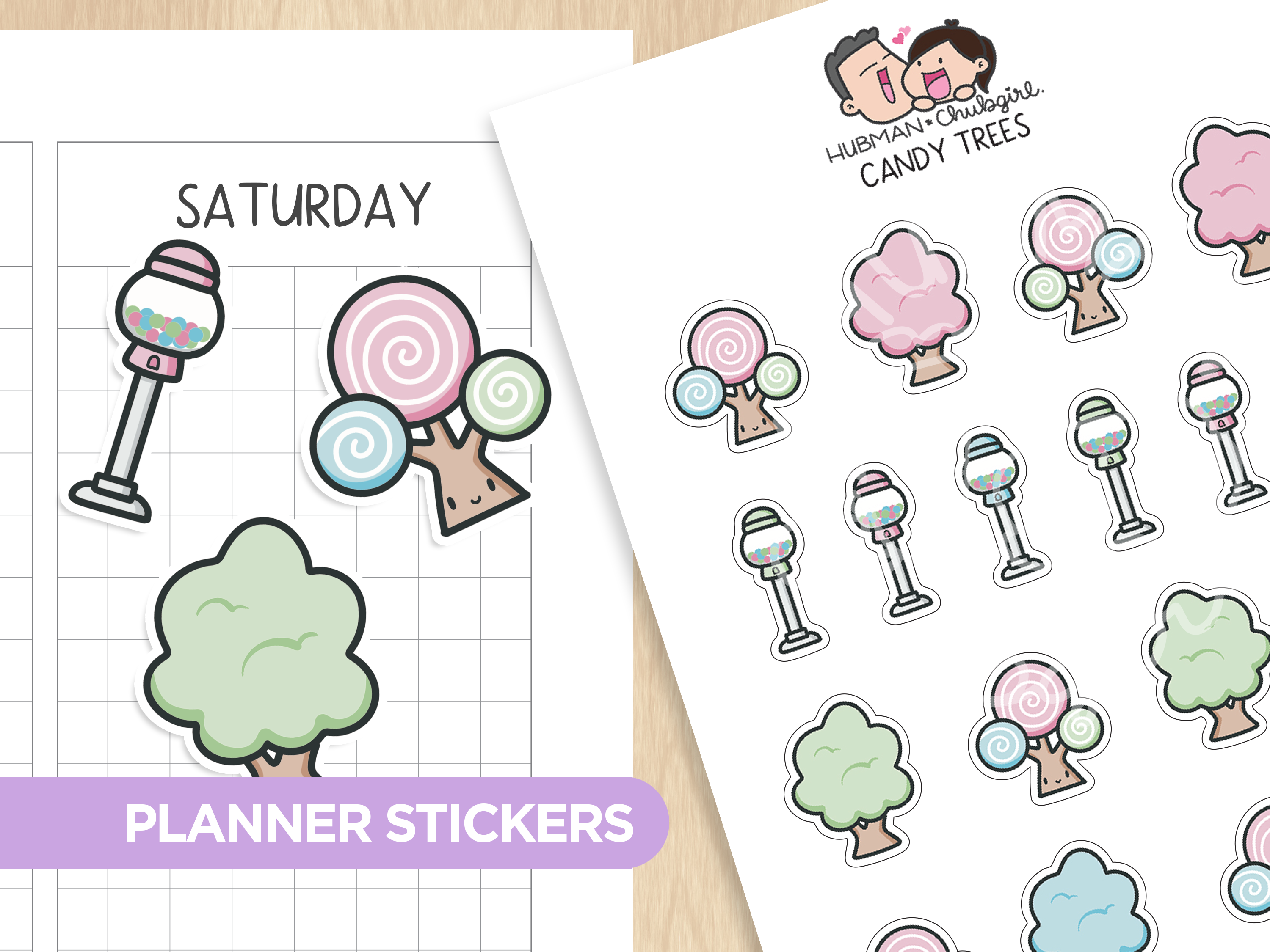 Candy Trees Planner Stickers