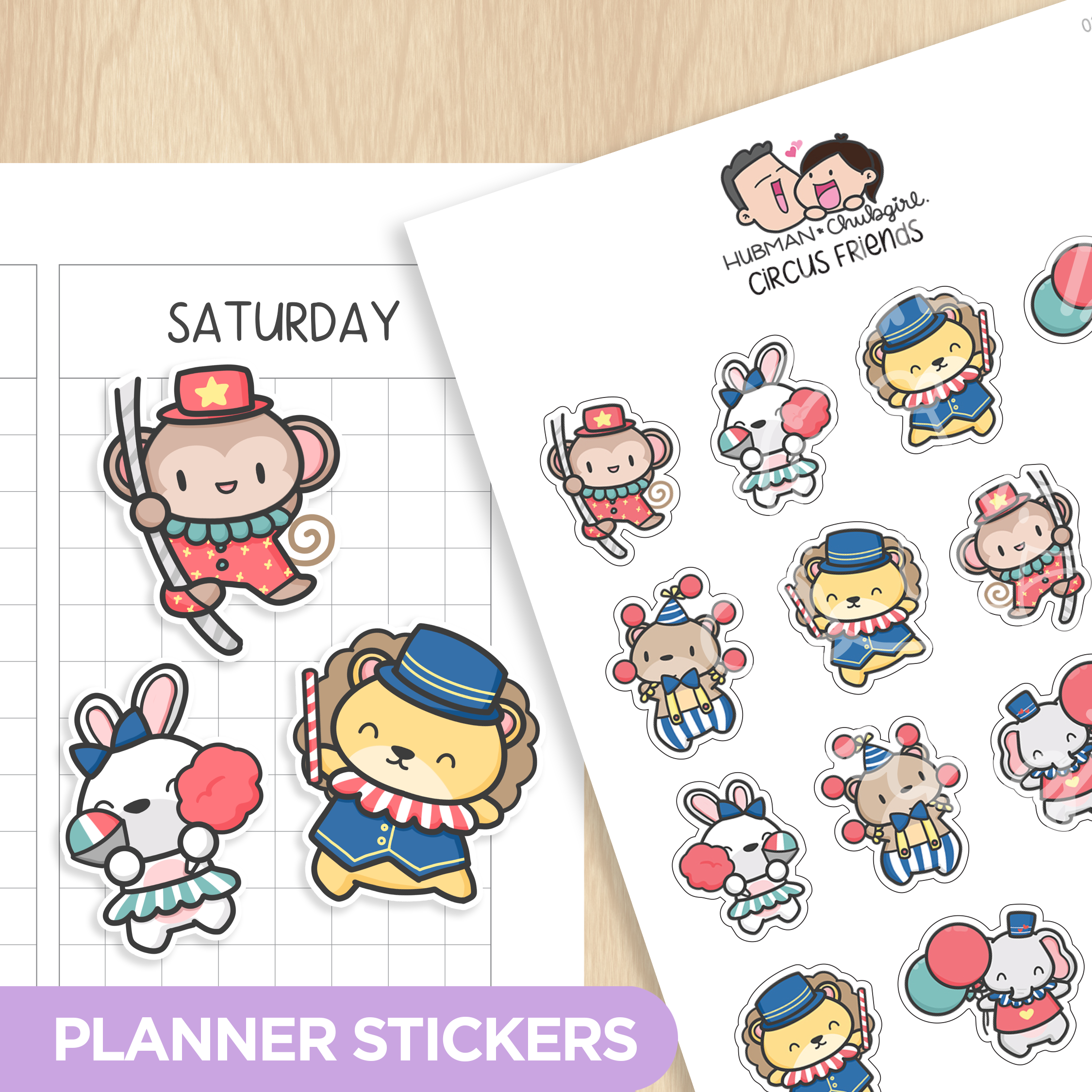 Circus Friends Planner Stickers