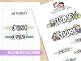 Three Little Pigs Month Planner Stickers