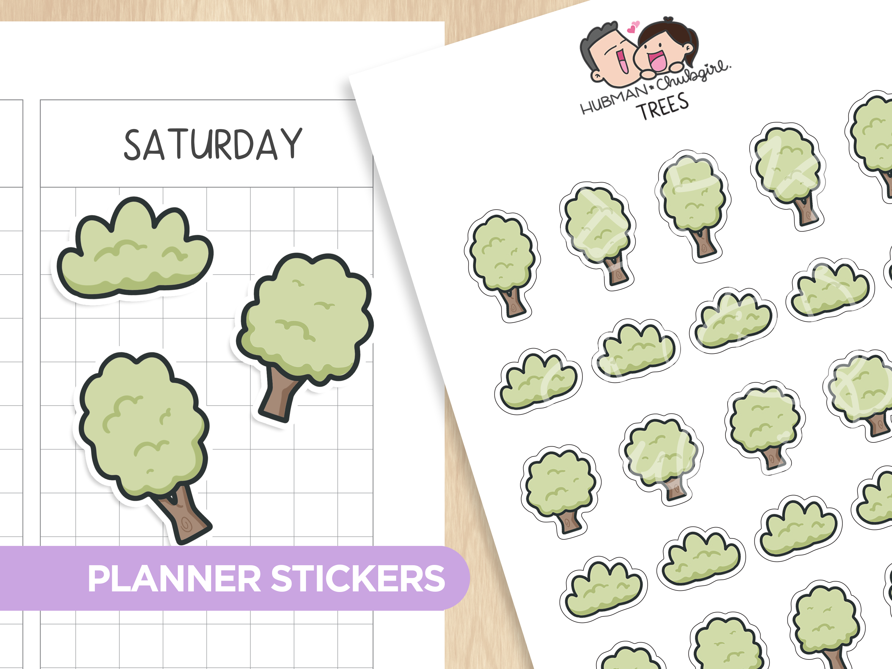 Trees Planner Stickers – Hubman and Chubgirl