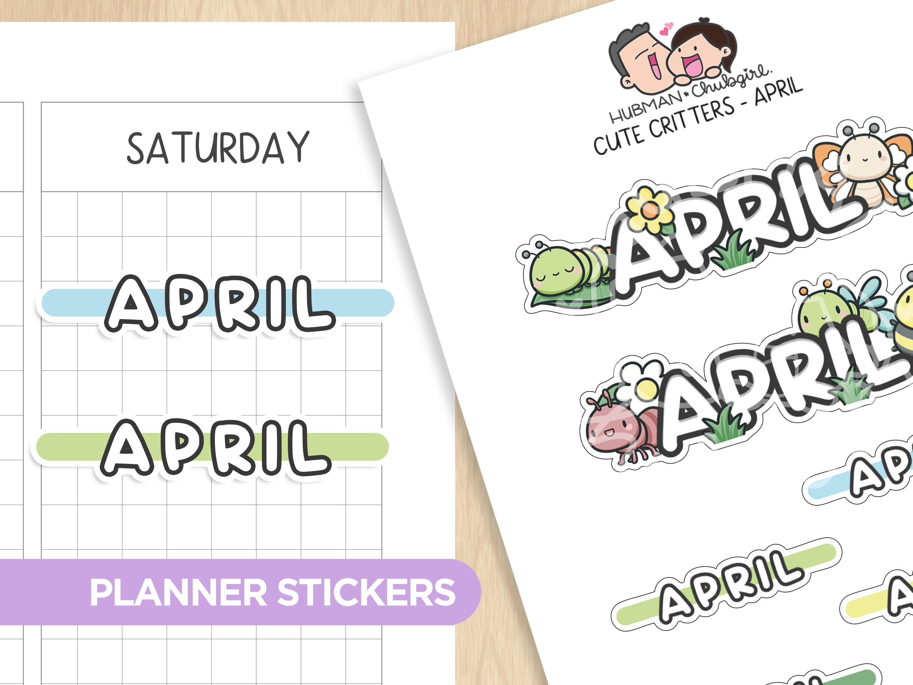 Cute Critters Month Planner Stickers
