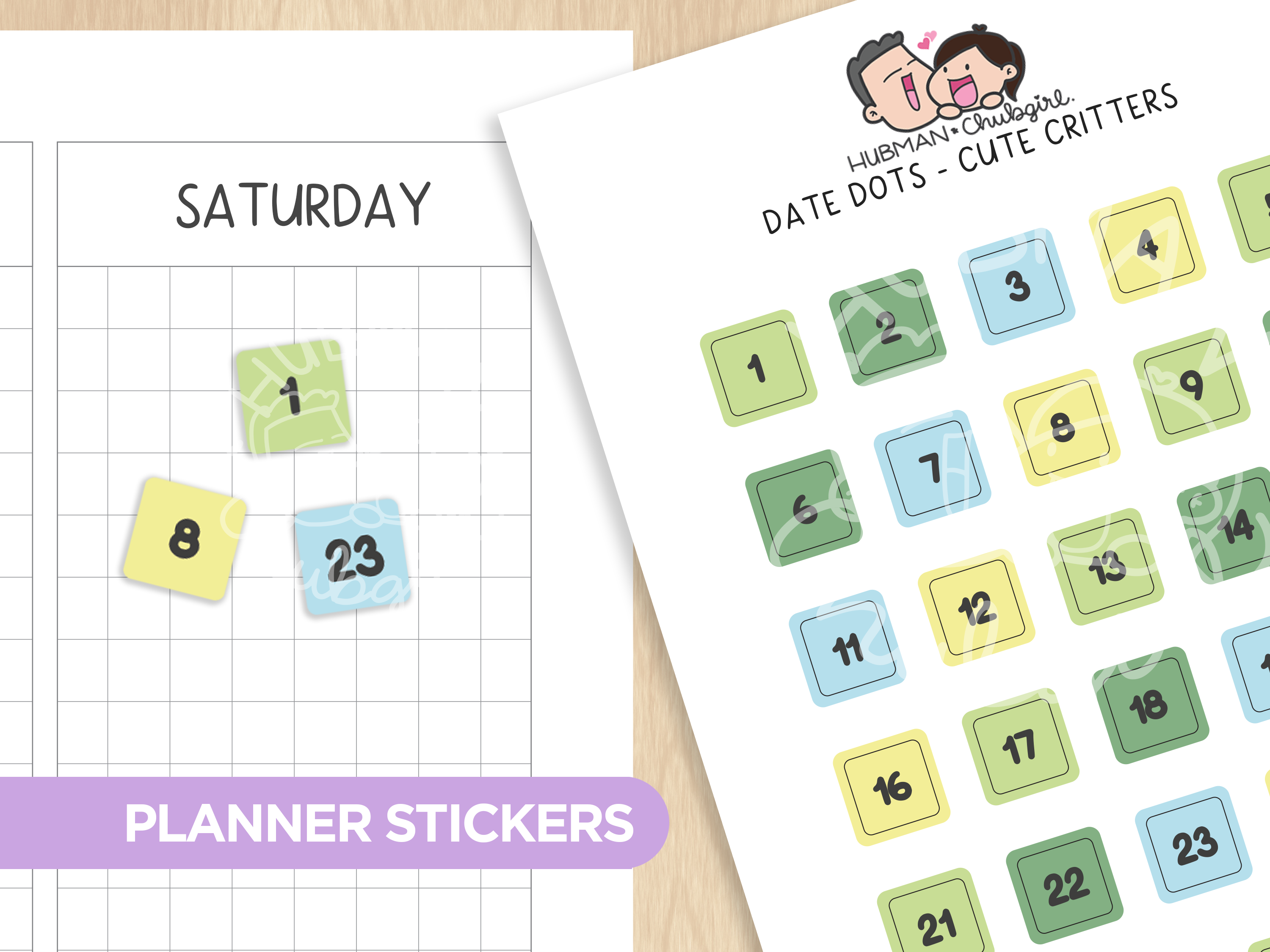Date Dots - Cute Critters Planner Stickers