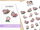 Red Critters Planner Stickers
