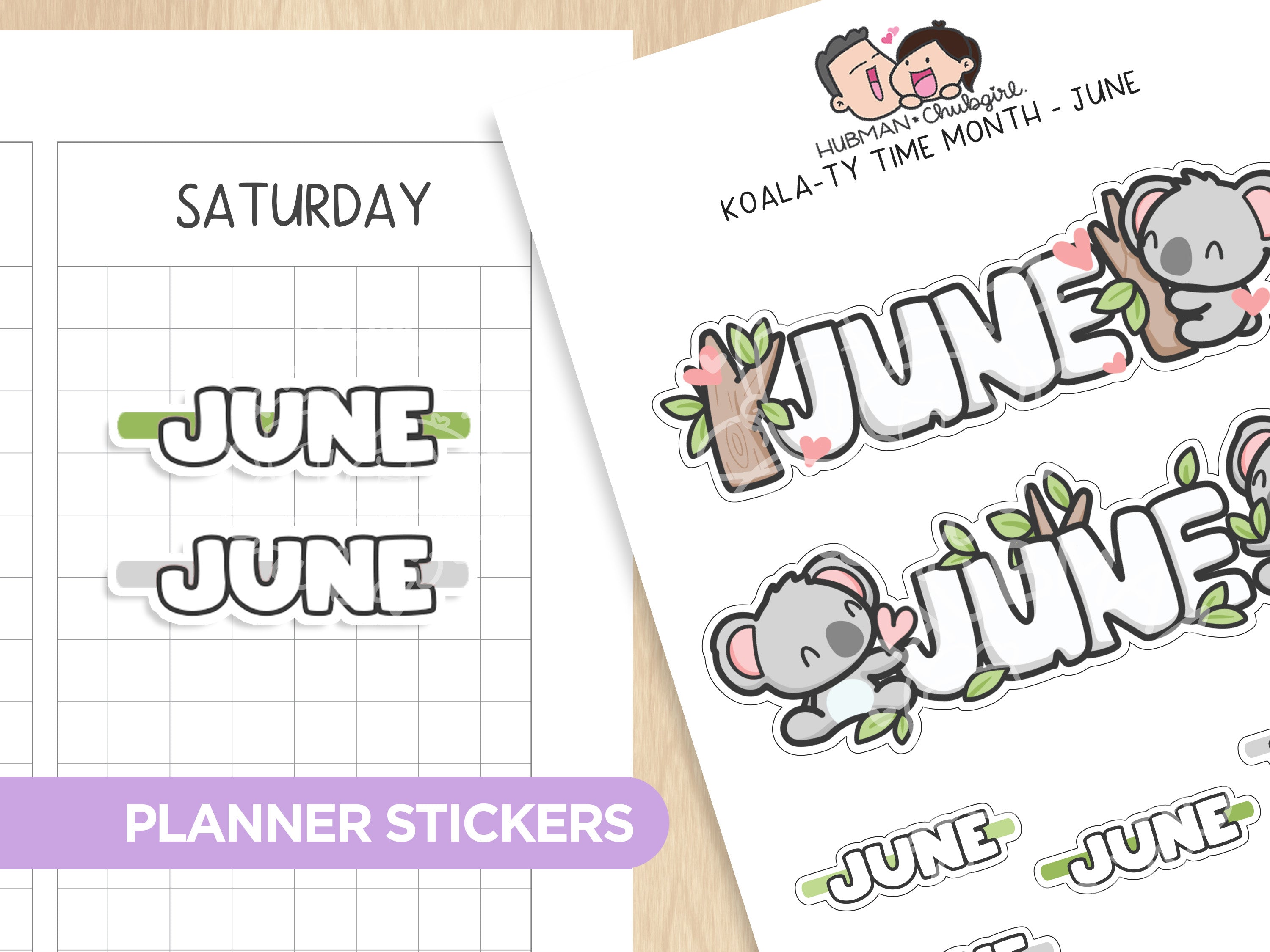 Koala-ty time - Months  Planner Stickers