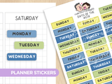 Days of the Week - Blueberry Lemonade Planner Stickers