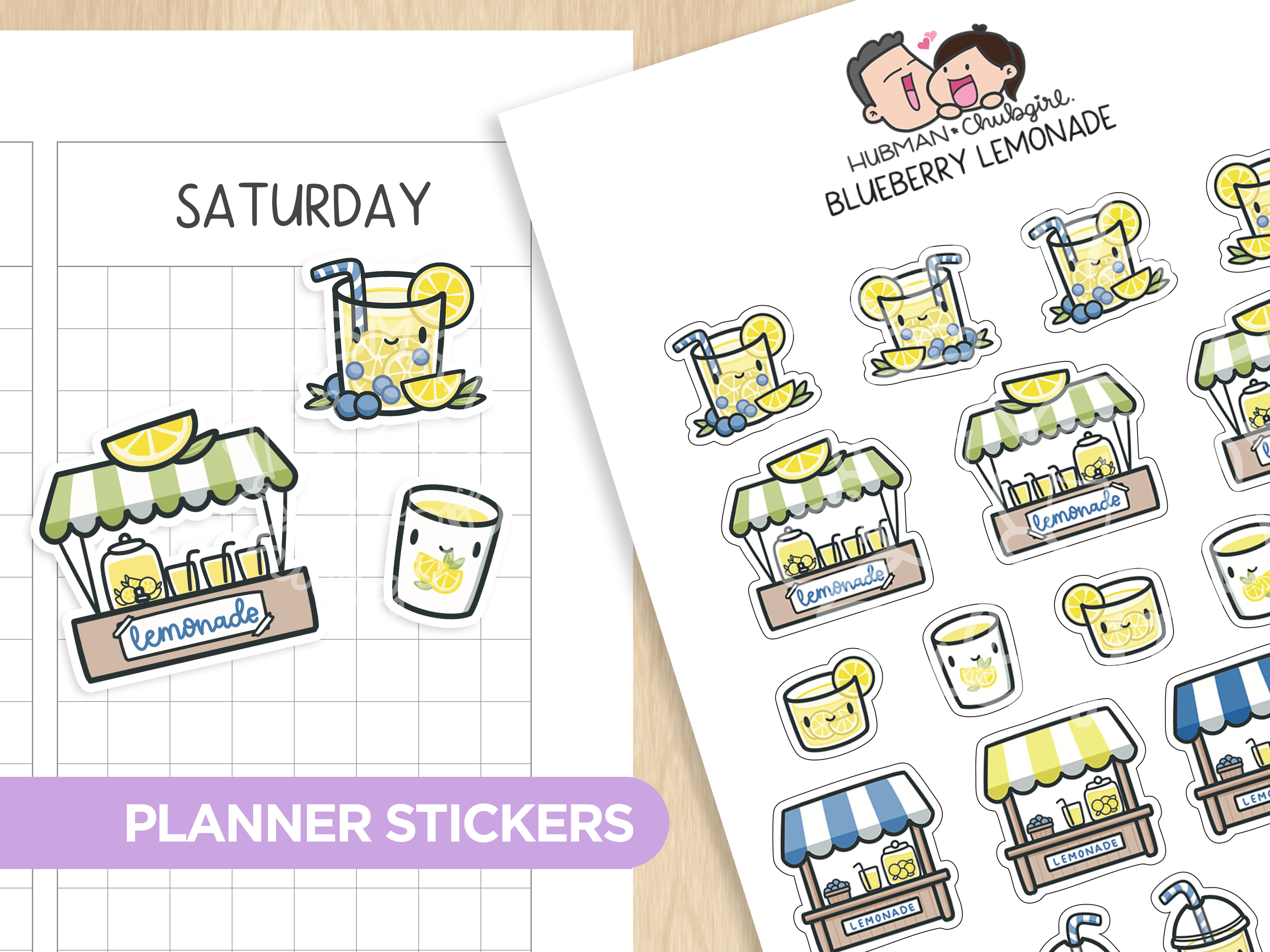 Blueberry Lemonade Planner Stickers