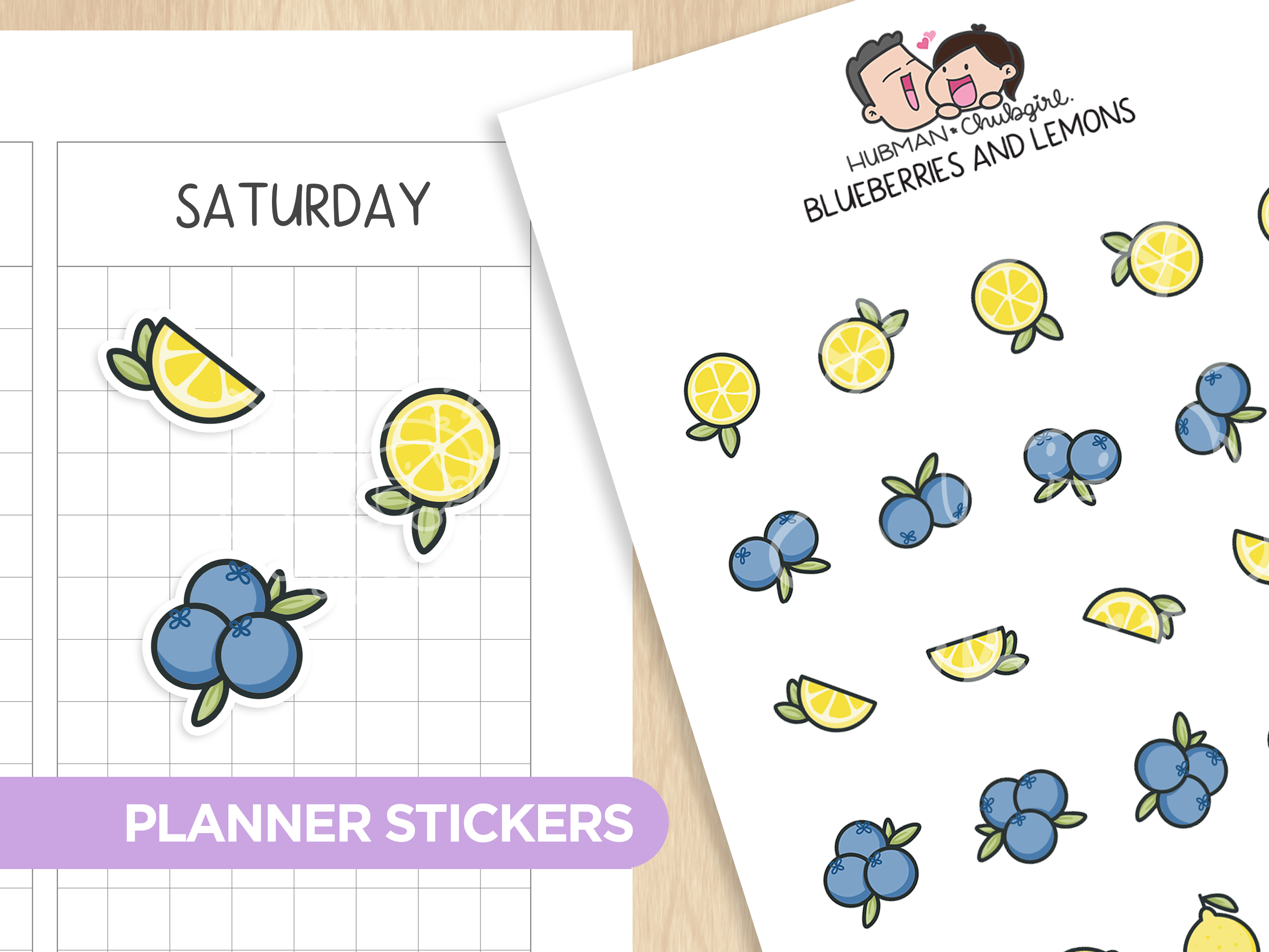 Blueberries and Lemons Planner Stickers