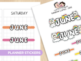 Rainbow Llamas Months Planner Stickers