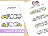 Rainbow Llamas Months 2 Planner Stickers