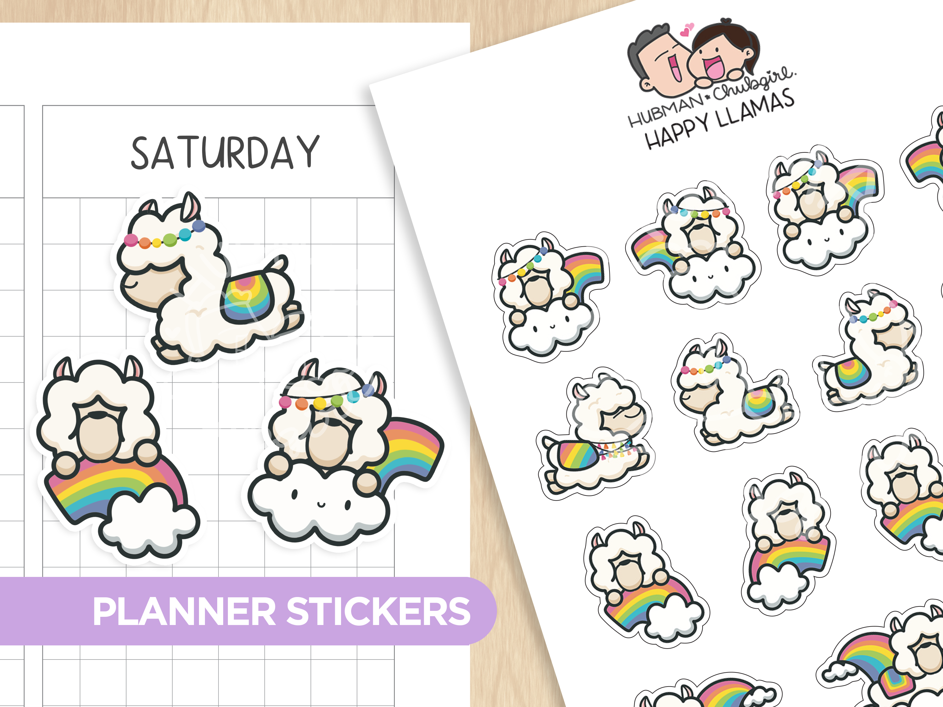 Happy Llamas Planner Stickers