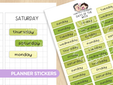 Days of the week - Turtley Awesome Planner Stickers