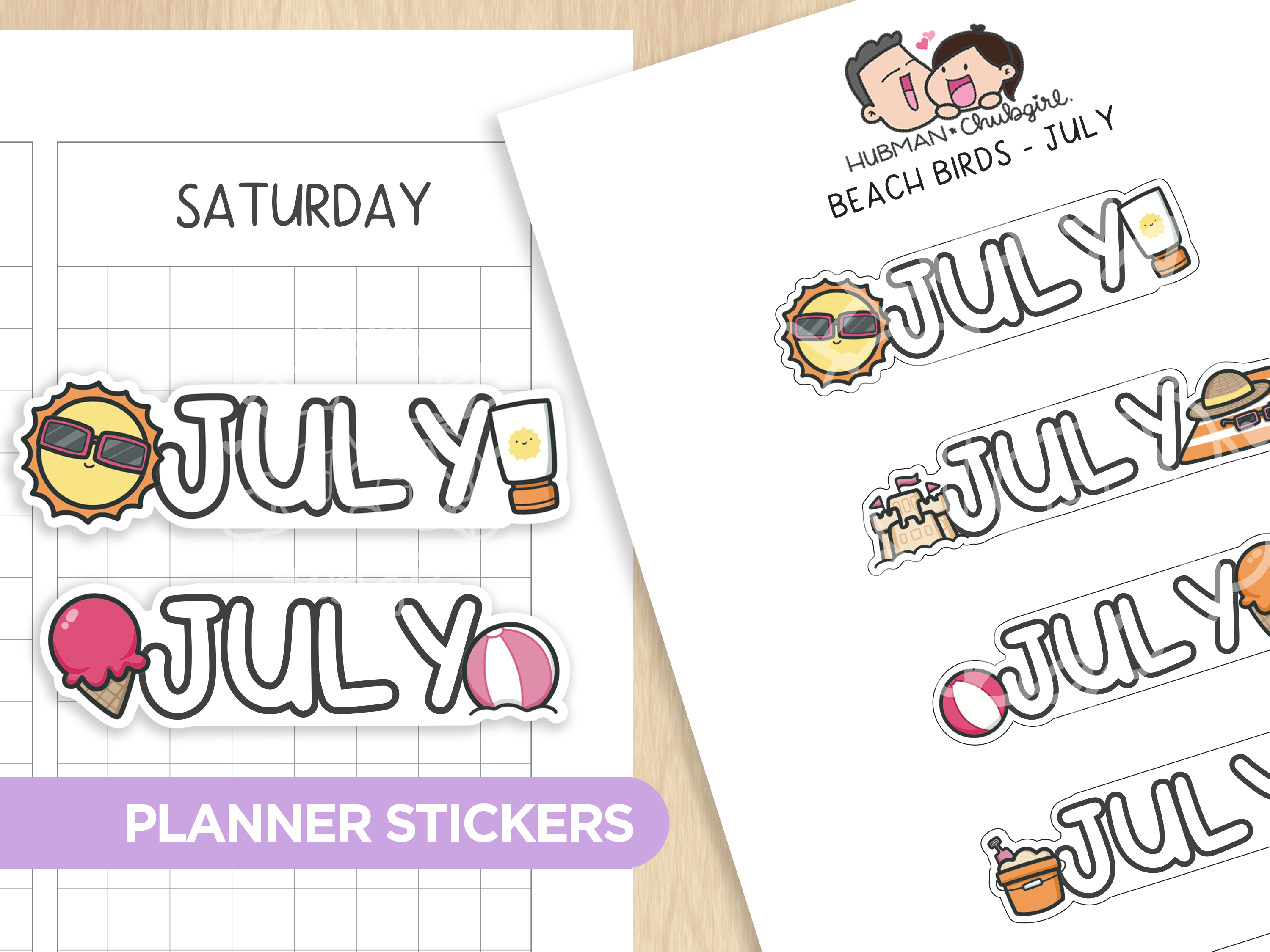Beach Birds Months 2 Planner Stickers