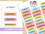 Days of the Week - Beach Birds Planner Stickers