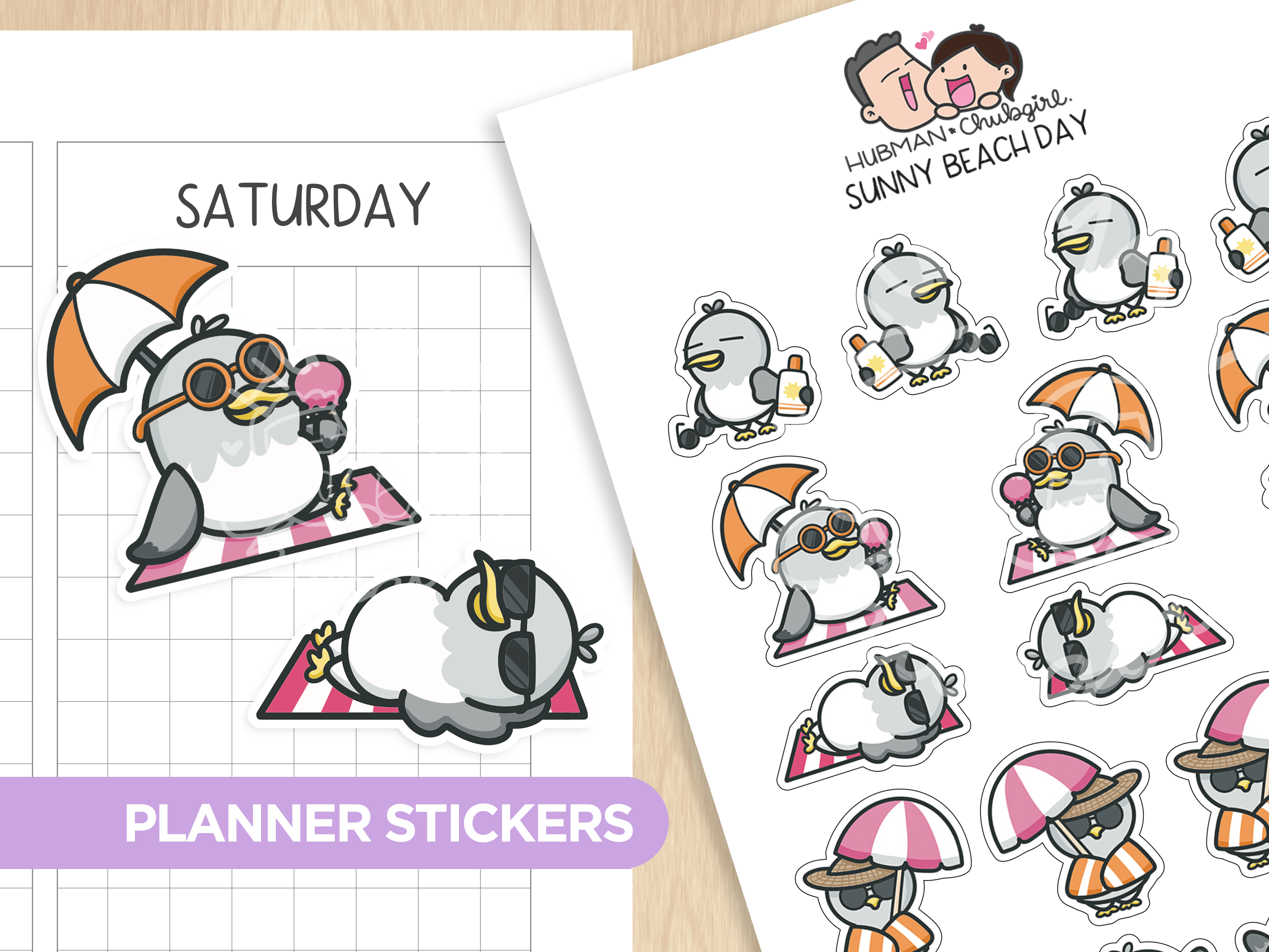Sunny Beach Day Planner Stickers