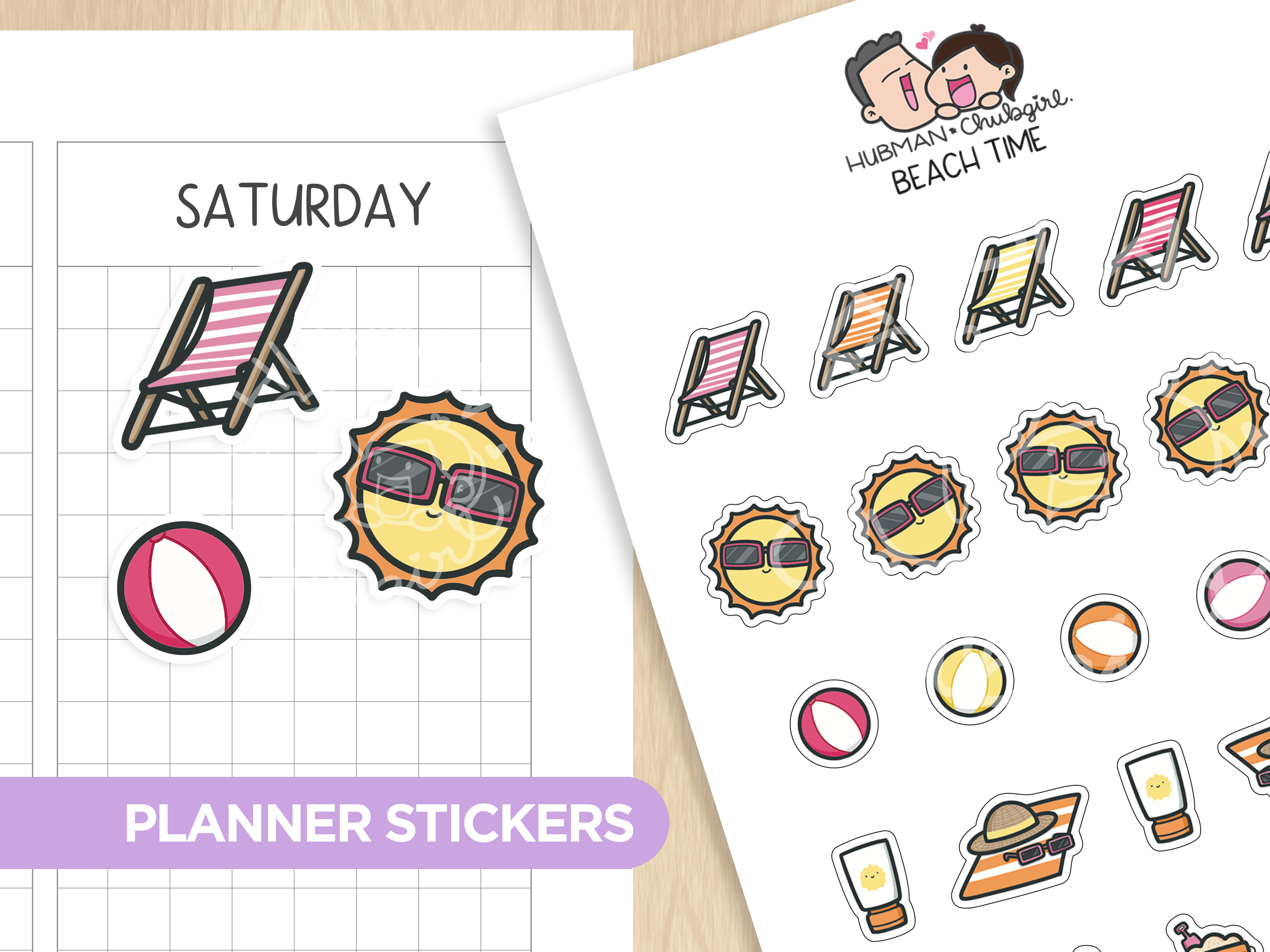 Beach Time Planner Stickers