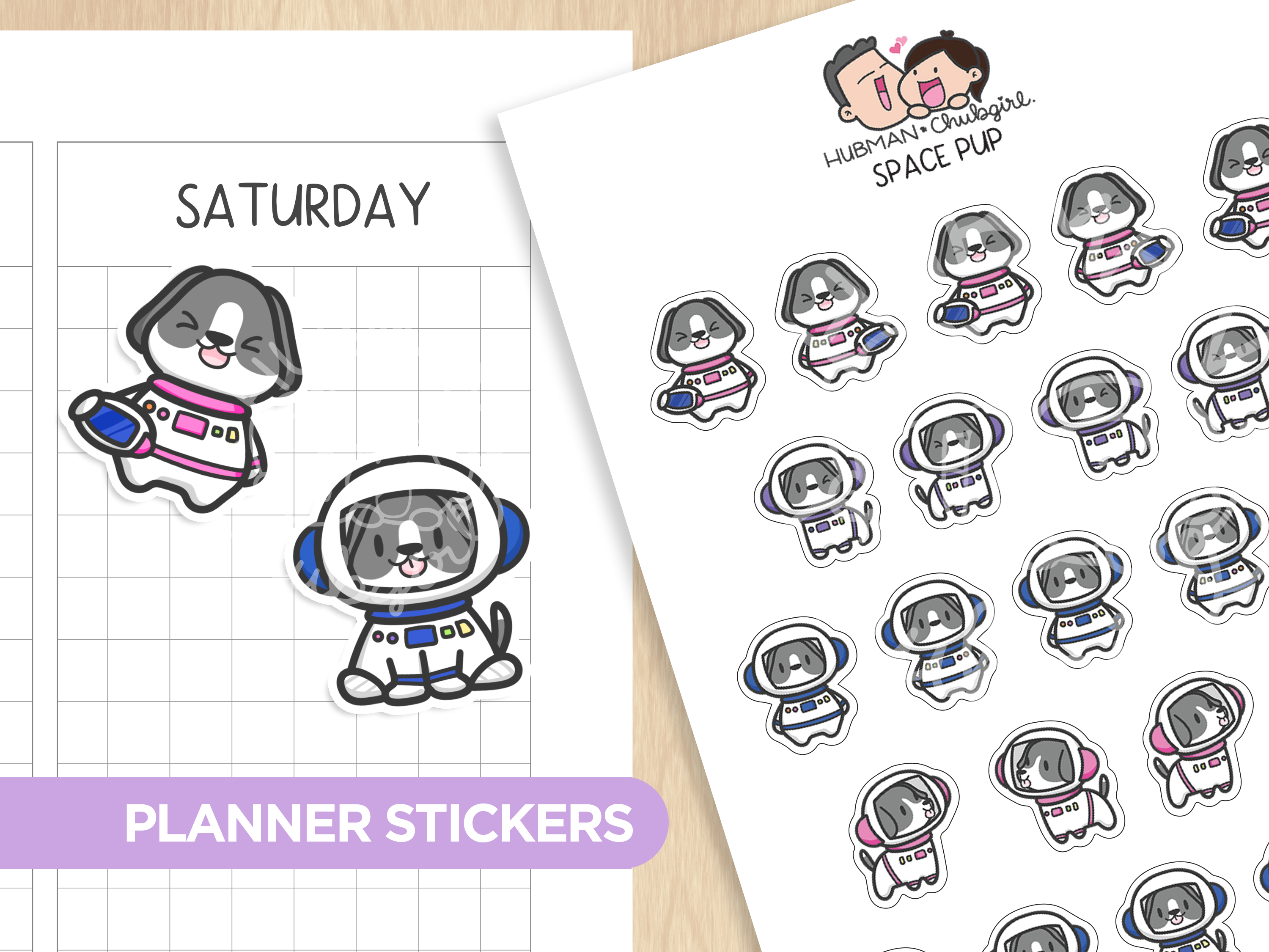 Space Pup Planner Stickers