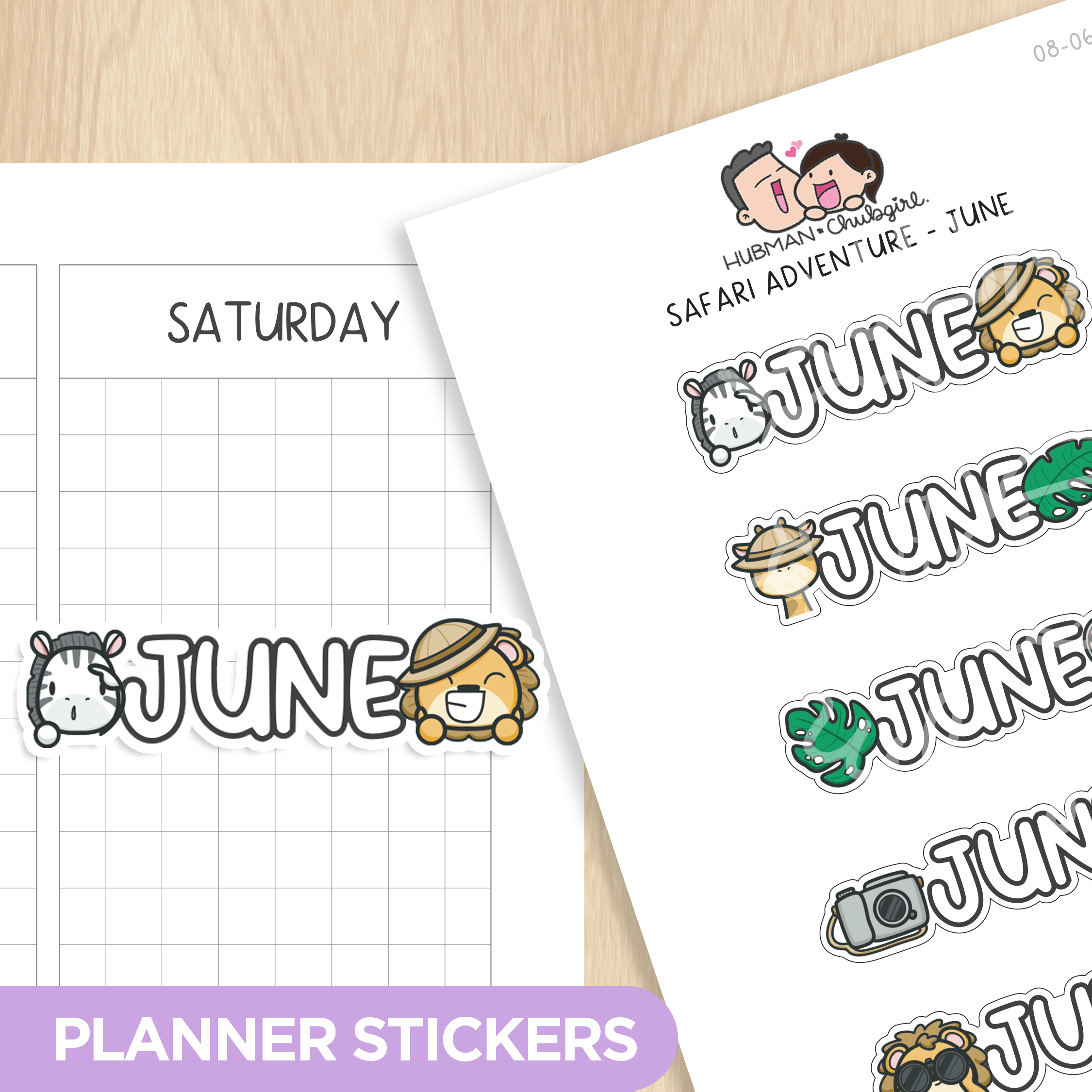Safari Adventure Months 2 Planner Stickers