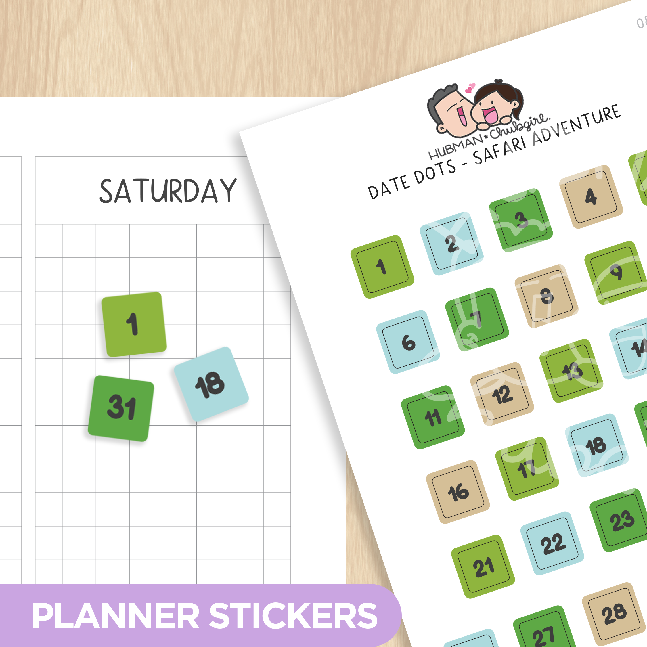 Date Dots - Safari Adventure Planner Stickers