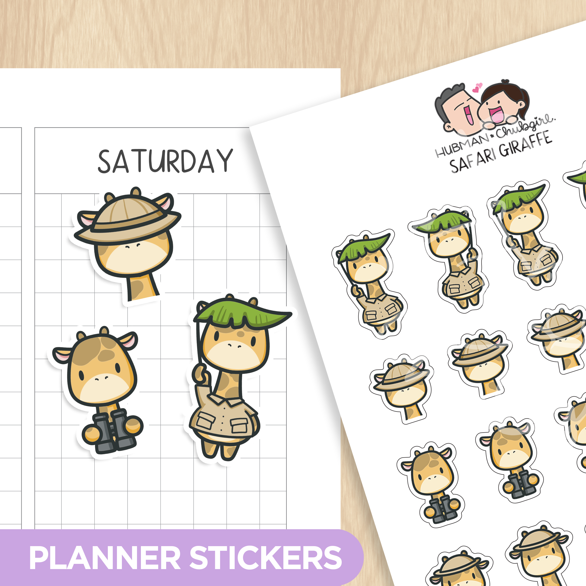 Safari Giraffe Planner Stickers