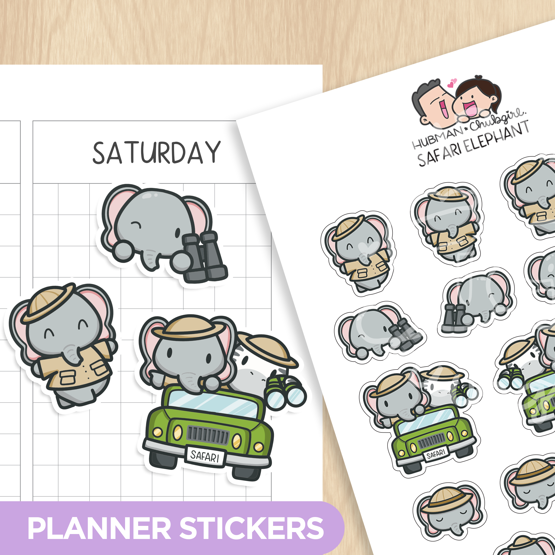 Safari Elephant Planner Stickers