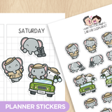 Safari Elephant Planner Stickers