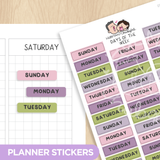 Days of the Week - Fairy Garden Planner Stickers