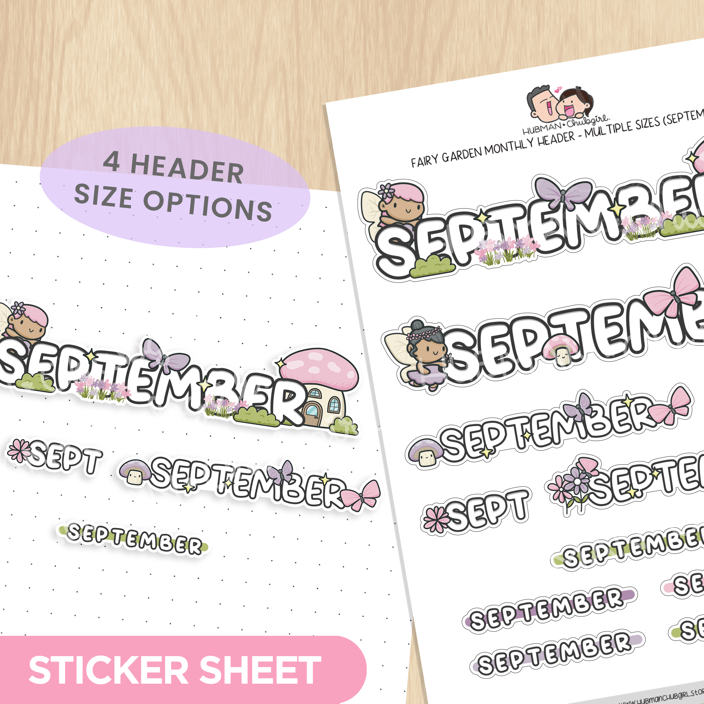 Fairy Garden Monthly Header - Multiple Sizes