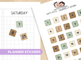 Date Dots - Squirrelly Acorn Planner Stickers
