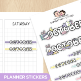 Slumber Party Months Planner Stickers