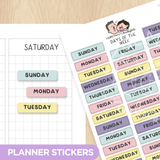 Days of the Week - Slumber Party Planner Stickers