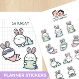 Sleepy Bunnies Planner Stickers