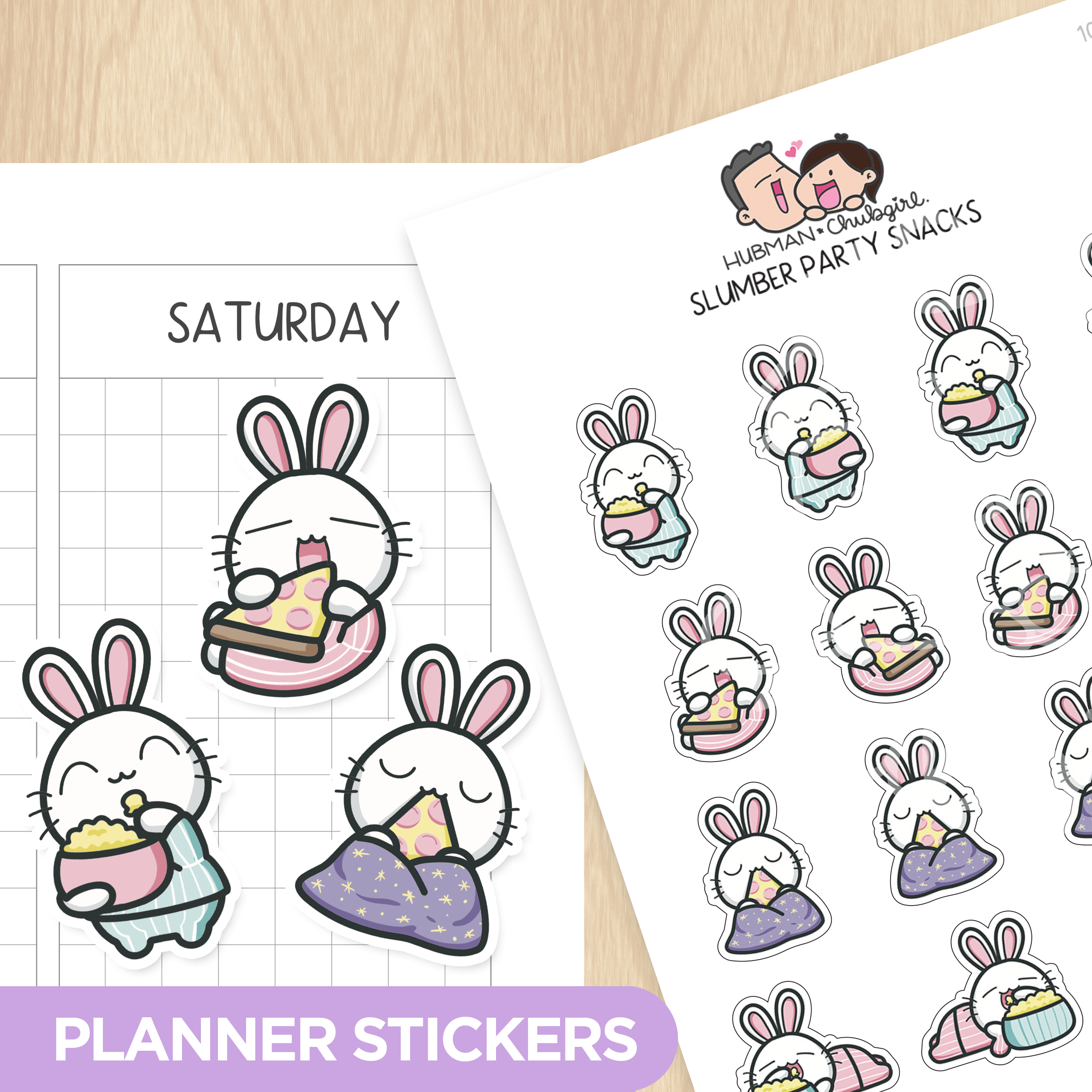 Slumber Party Snacks Planner Stickers
