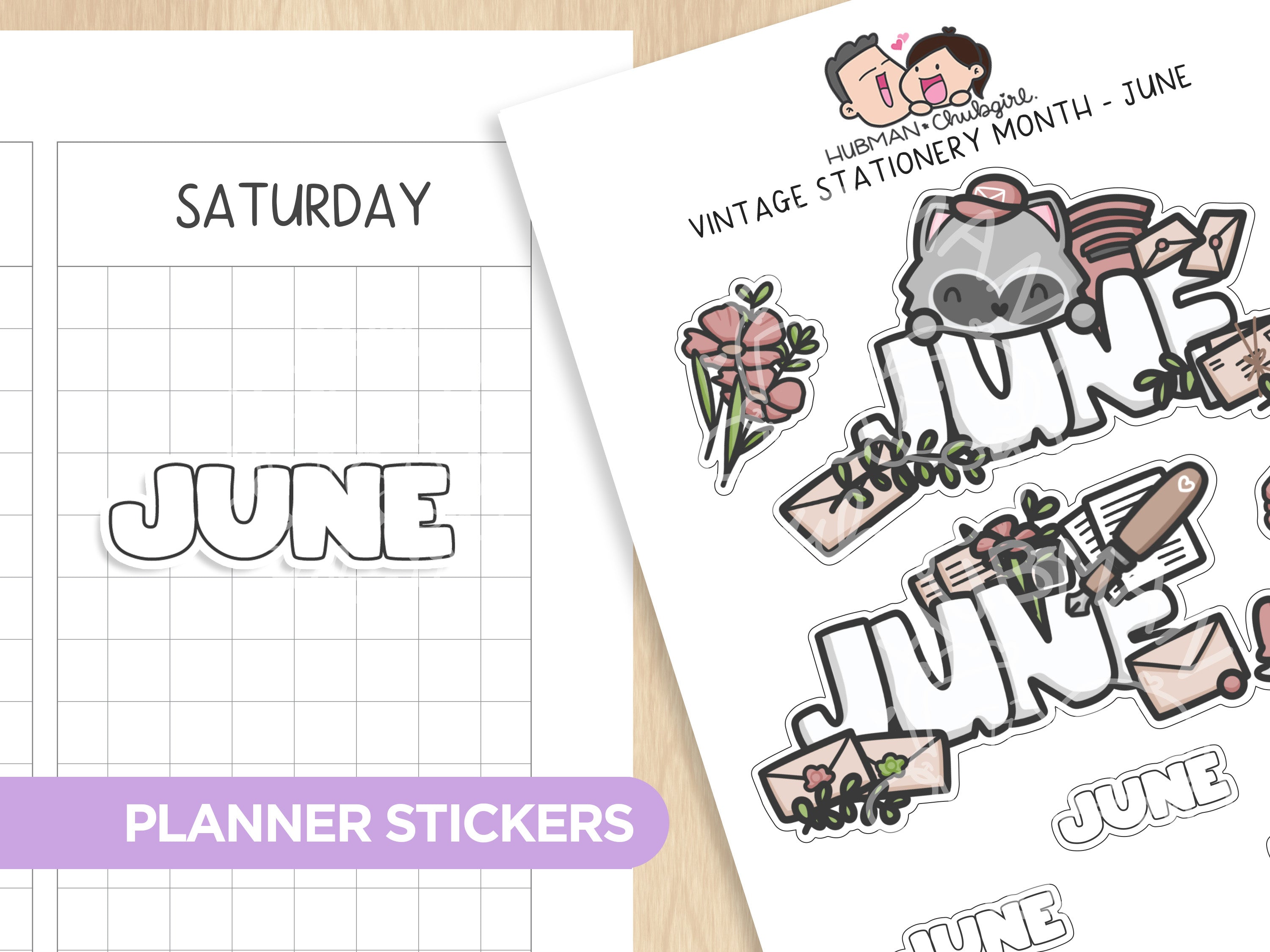 Vintage Stationery - Months  Planner Stickers