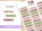 Days of the week - Vintage Stationery Planner Stickers
