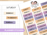 Days of the Week - Staying Cozy Planner Stickers
