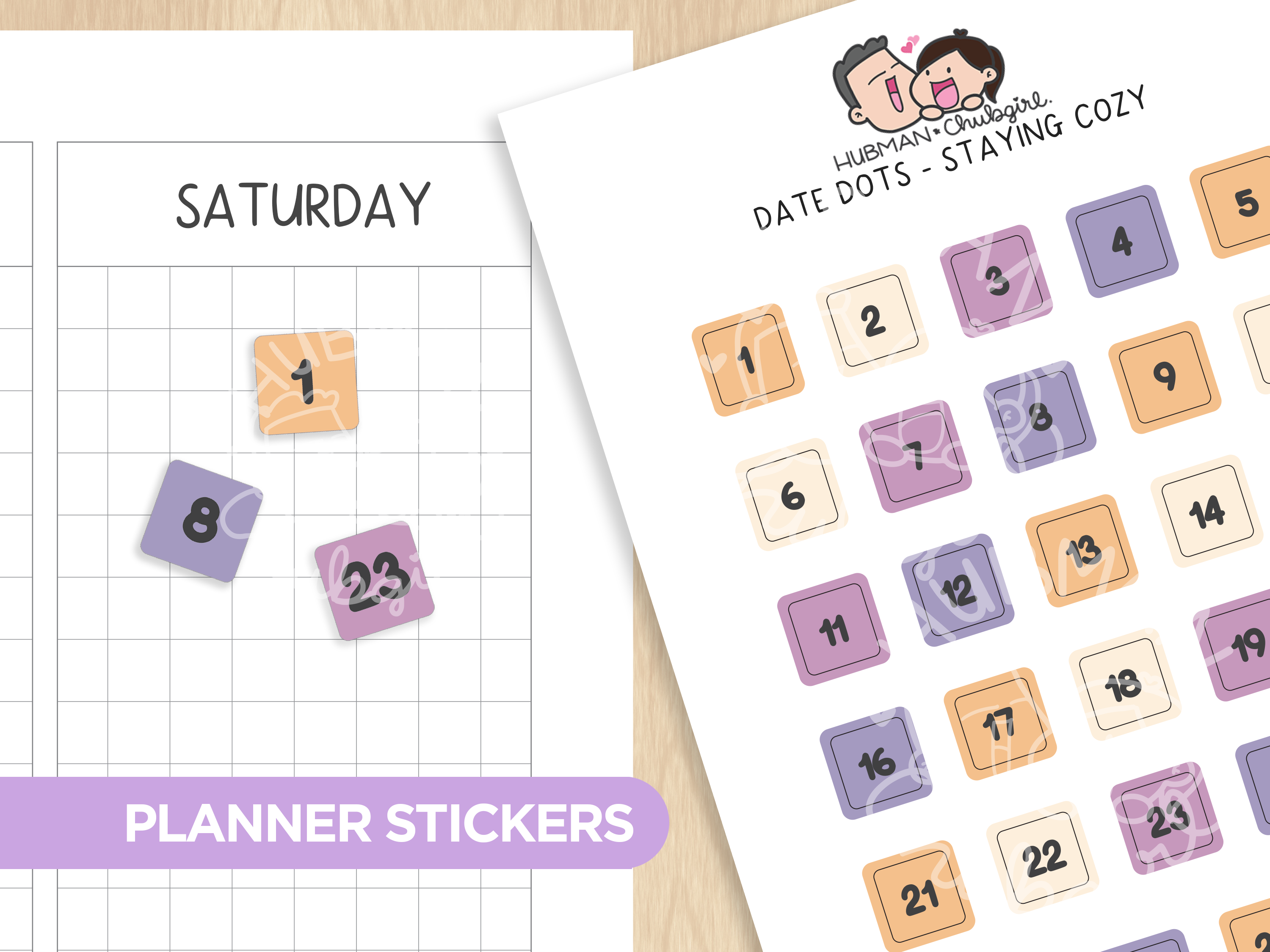 Date Dots - Staying Cozy Planner Stickers