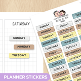 Days of the Week - Let's Cook Planner Stickers