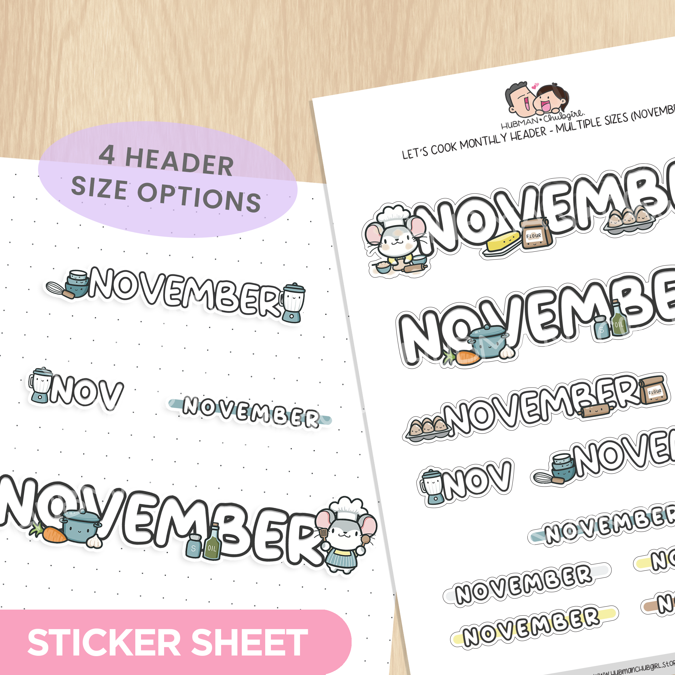 Let's Cook Monthly Header - Multiple Sizes