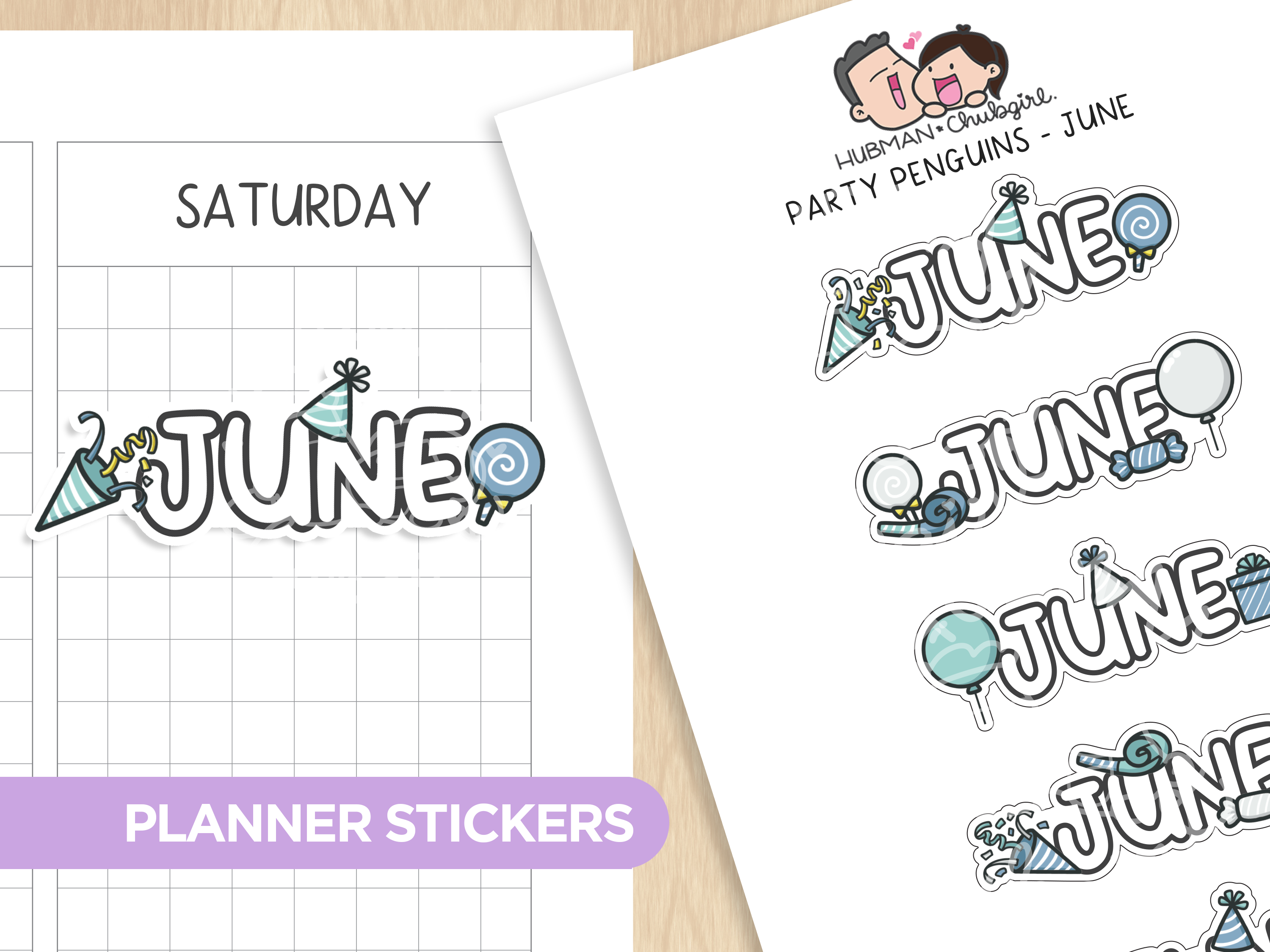 Party Penguins - Months 2 Planner Stickers