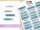 Days of the Week - Party Penguins Planner Stickers