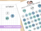 Monthly Date Dots - Party Penguins Planner Stickers