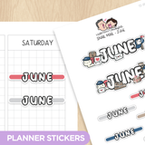 Snail Mail Months Planner Stickers