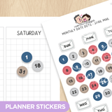 Monthly Date Dots - Snail Mail Planner Stickers